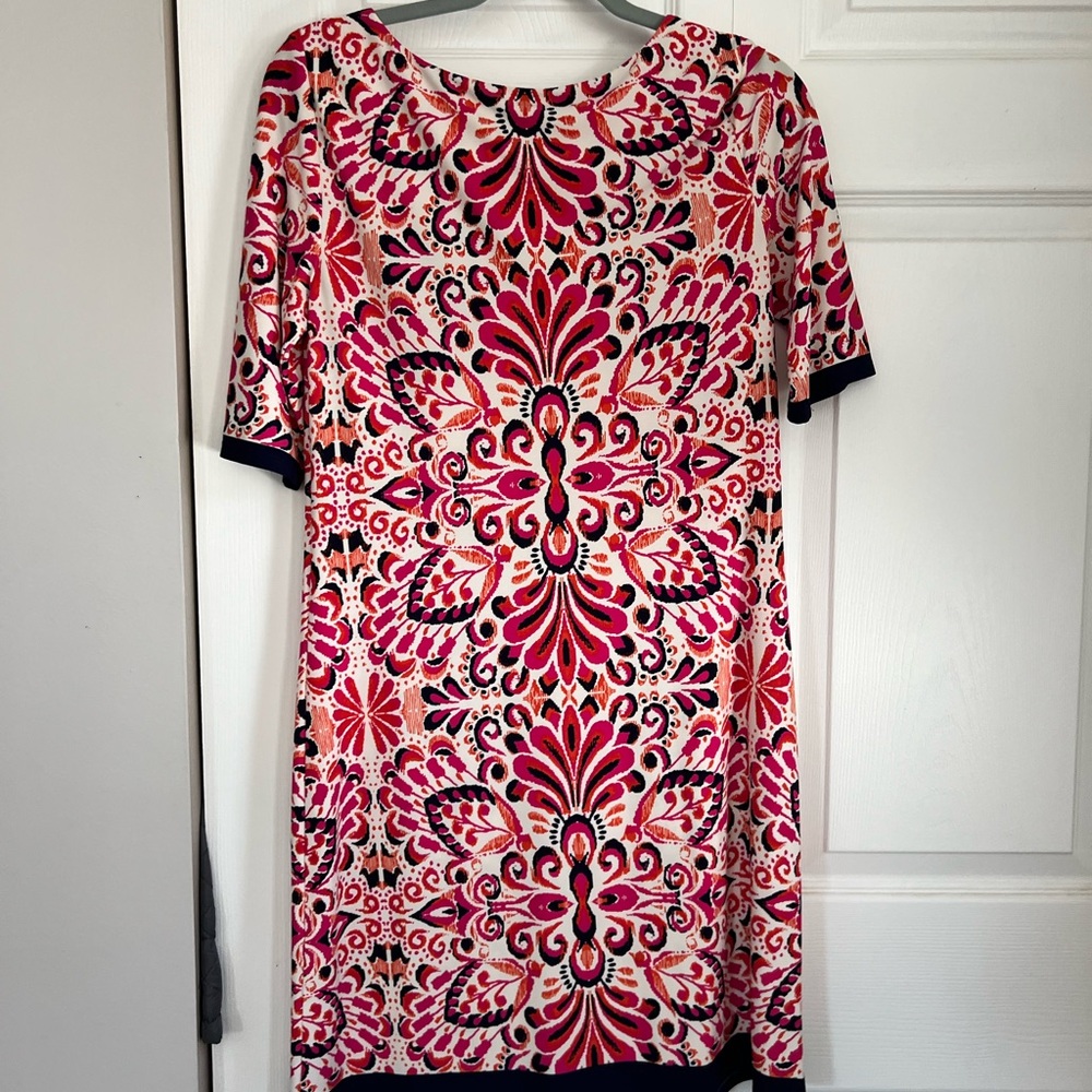 Eliza J Pink and Black Abstract Dress